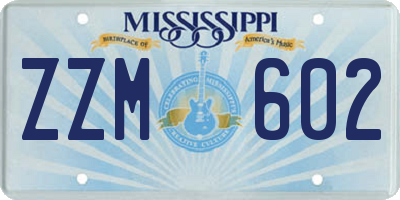 MS license plate ZZM602