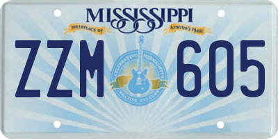 MS license plate ZZM605