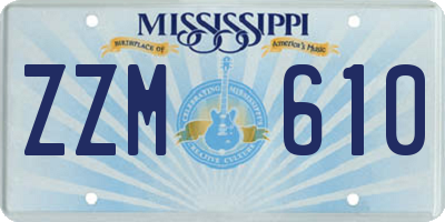 MS license plate ZZM610