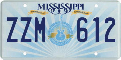 MS license plate ZZM612