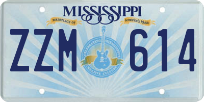 MS license plate ZZM614