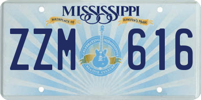 MS license plate ZZM616