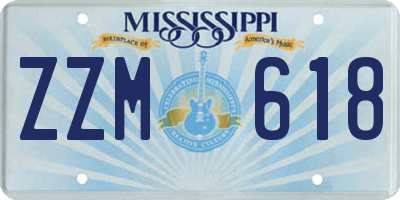 MS license plate ZZM618