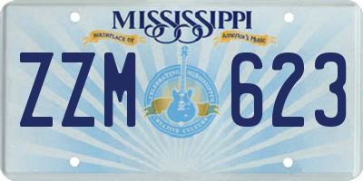 MS license plate ZZM623