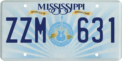 MS license plate ZZM631