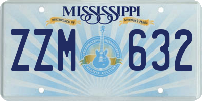 MS license plate ZZM632