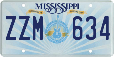 MS license plate ZZM634