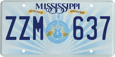 MS license plate ZZM637