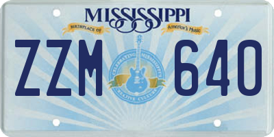 MS license plate ZZM640