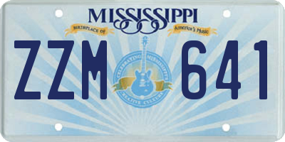 MS license plate ZZM641