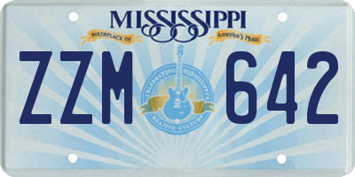 MS license plate ZZM642