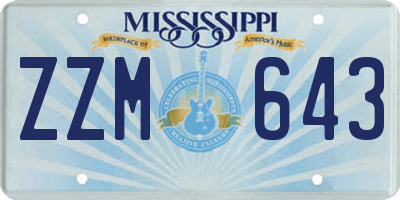 MS license plate ZZM643