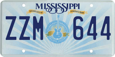 MS license plate ZZM644
