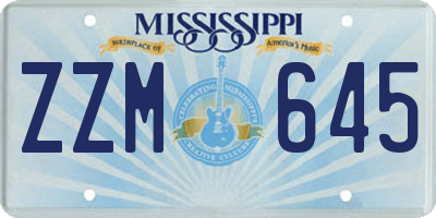 MS license plate ZZM645