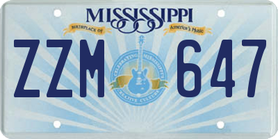 MS license plate ZZM647