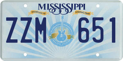 MS license plate ZZM651