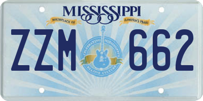 MS license plate ZZM662