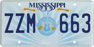 MS license plate ZZM663