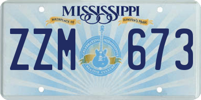 MS license plate ZZM673