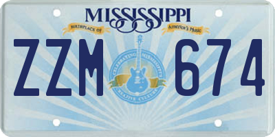 MS license plate ZZM674