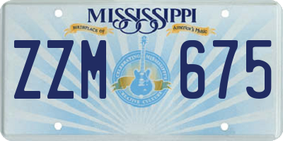 MS license plate ZZM675