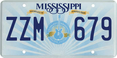 MS license plate ZZM679