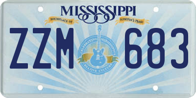 MS license plate ZZM683