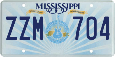 MS license plate ZZM704