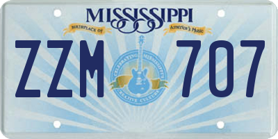 MS license plate ZZM707