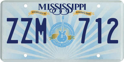 MS license plate ZZM712