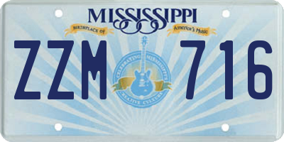 MS license plate ZZM716