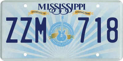 MS license plate ZZM718