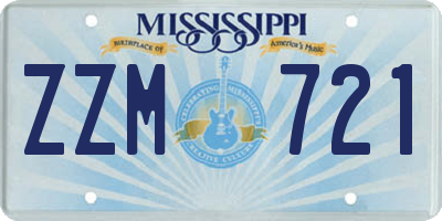 MS license plate ZZM721