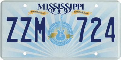 MS license plate ZZM724