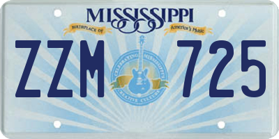 MS license plate ZZM725