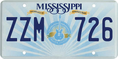 MS license plate ZZM726