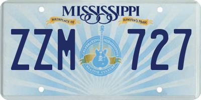 MS license plate ZZM727