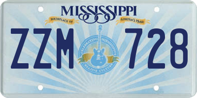 MS license plate ZZM728