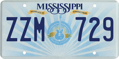 MS license plate ZZM729