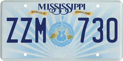 MS license plate ZZM730