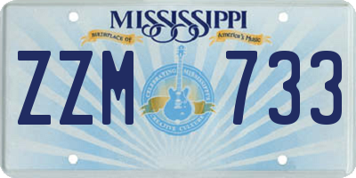 MS license plate ZZM733