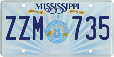 MS license plate ZZM735