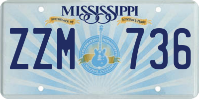 MS license plate ZZM736