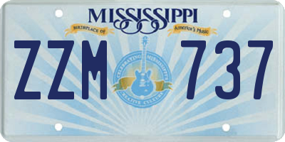 MS license plate ZZM737