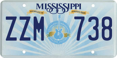 MS license plate ZZM738