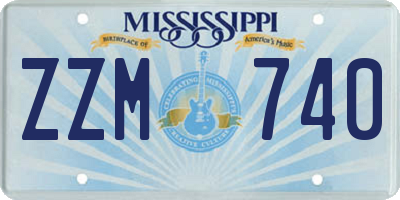 MS license plate ZZM740