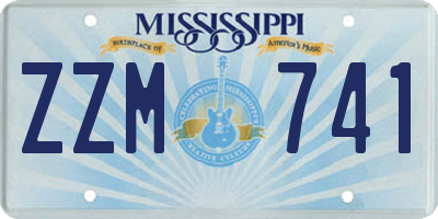 MS license plate ZZM741