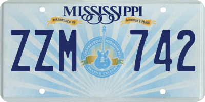 MS license plate ZZM742