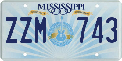 MS license plate ZZM743