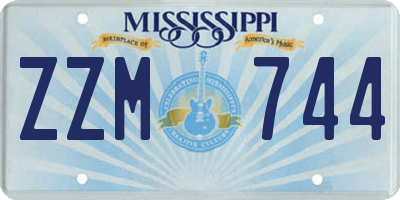 MS license plate ZZM744